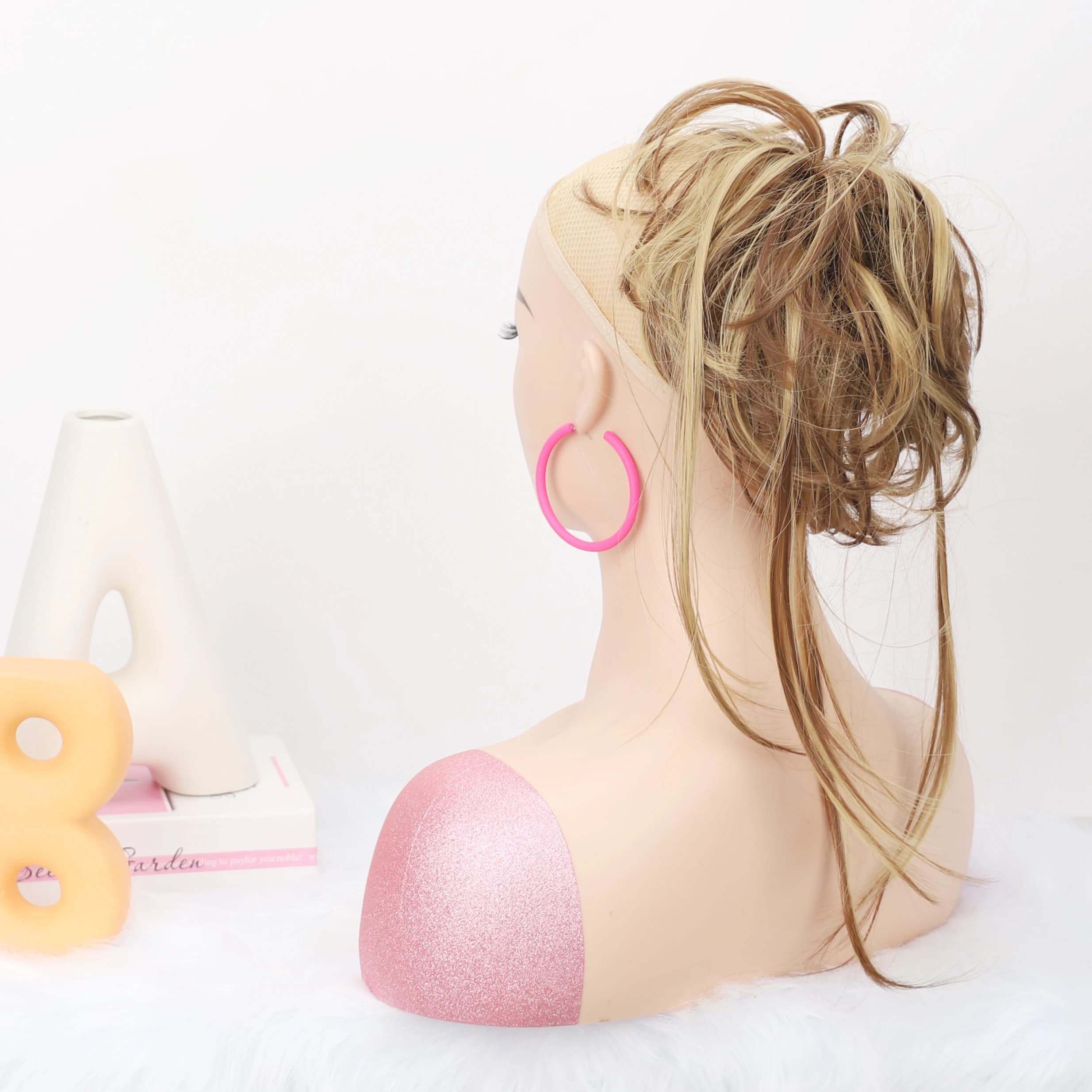 Curly Hair Chignon Messy Bun Hair Long Tousled Updo Scrunchie with Elastic Band Women's Synthetic Hairpiece For Women Ladies