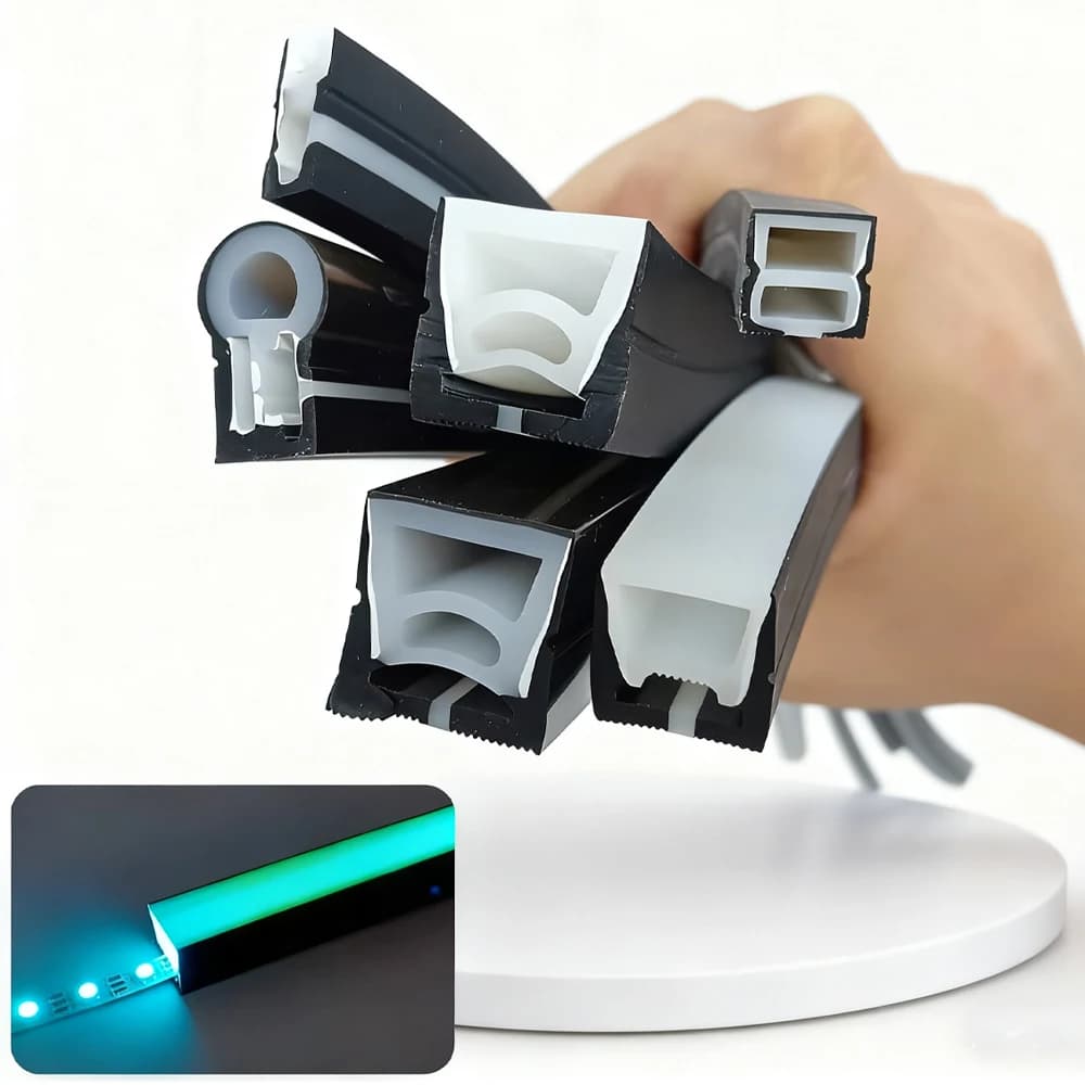 Black Silicone Tube LED Neon Light Flexible Rope Channel Diffuser for WS2811 WS2812B 6-12mm 5050 RGB Outdoor Waterproof Ribbon