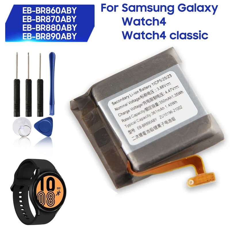 Replacement Battery For Samsung Galaxy Watch4 40mm 44mm Watch4 Classic 42mm 46mm EB-BR860ABY EB-BR870ABY EB-BR880ABY EB-BR880ABY