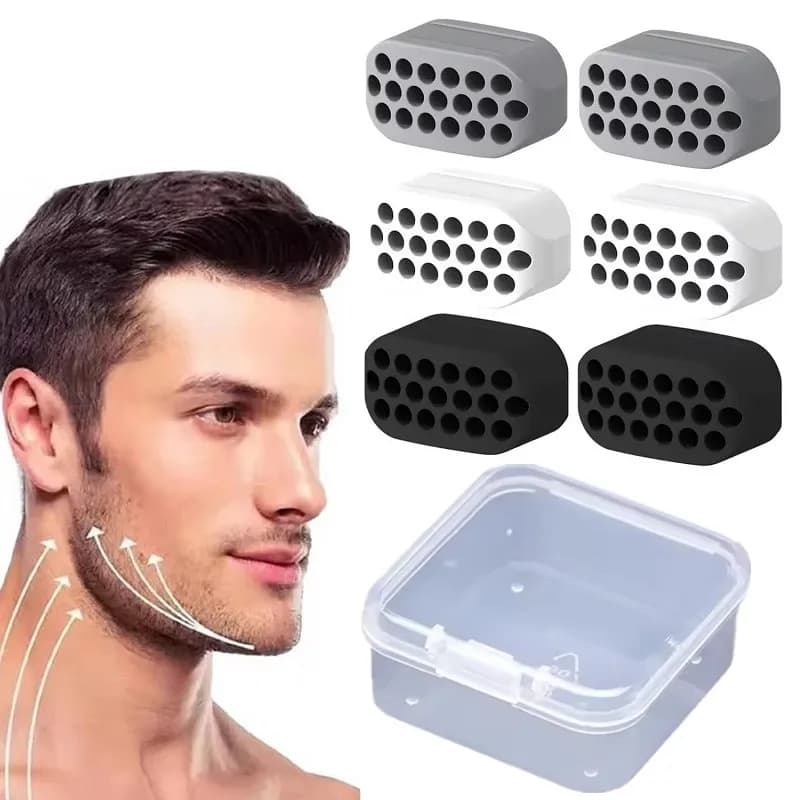 6PCS Jaw Exerciser Food Grade Silica Safe Durable Anti Aging Neck Face Toning Jawline Muscle Training Slimming Face Chin Cheek