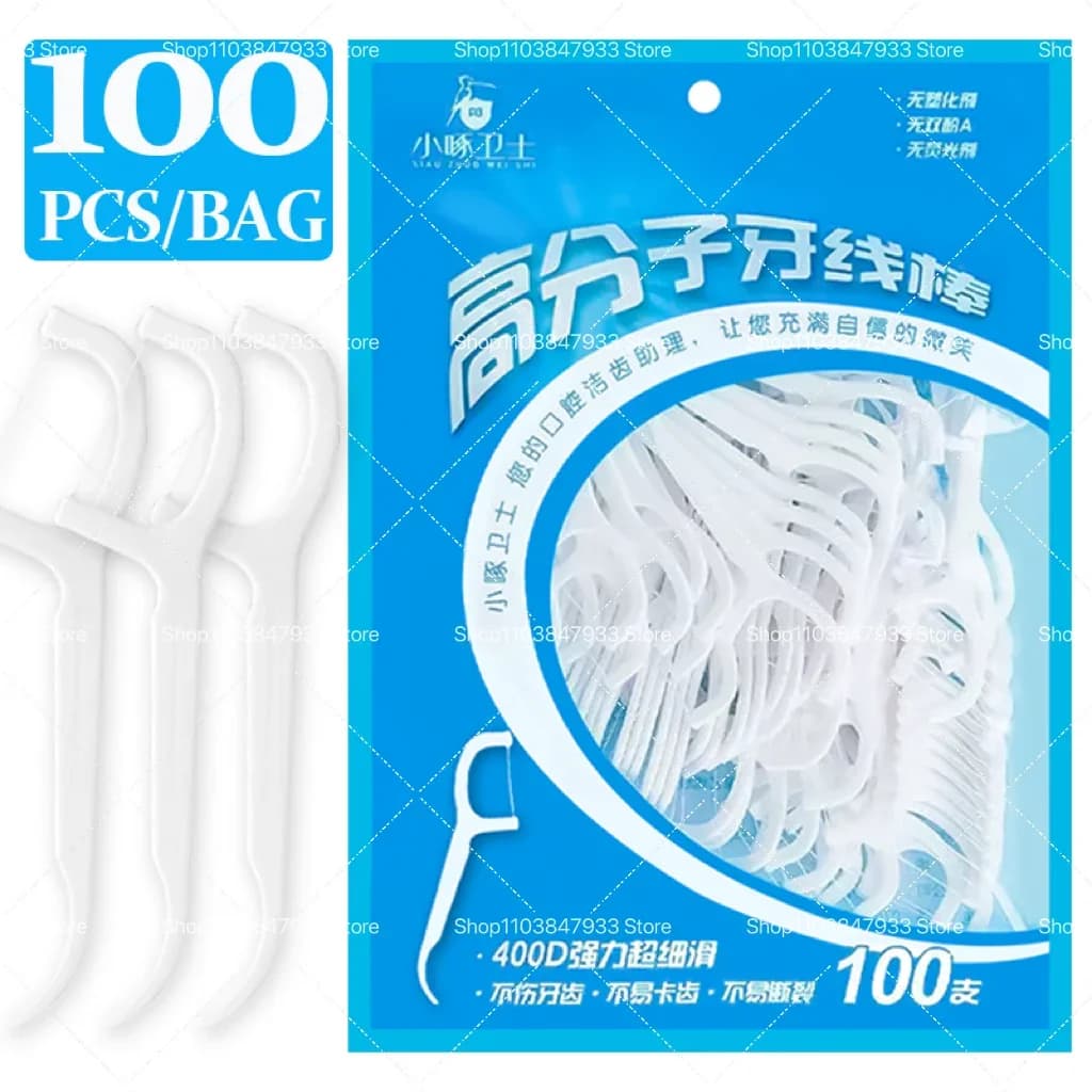 High Tensile Strength Dental Floss Pick Bow Shaped Super Thin Dental Floss Clean Between Teeth Interdental Oral Hygiene Care