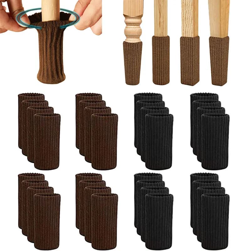 24/4Pcs Chair Legs Socks Knitted Furniture Feet Floor Protectors Anti-slip Pads Silent Thicken Table Chair Leg Socks Covers