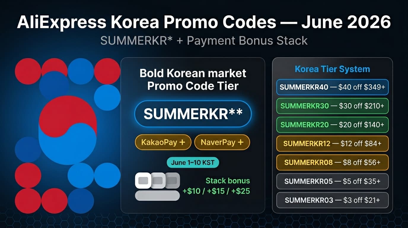 AliExpress Korea promo codes June 2026 — KR buyer coupon guide