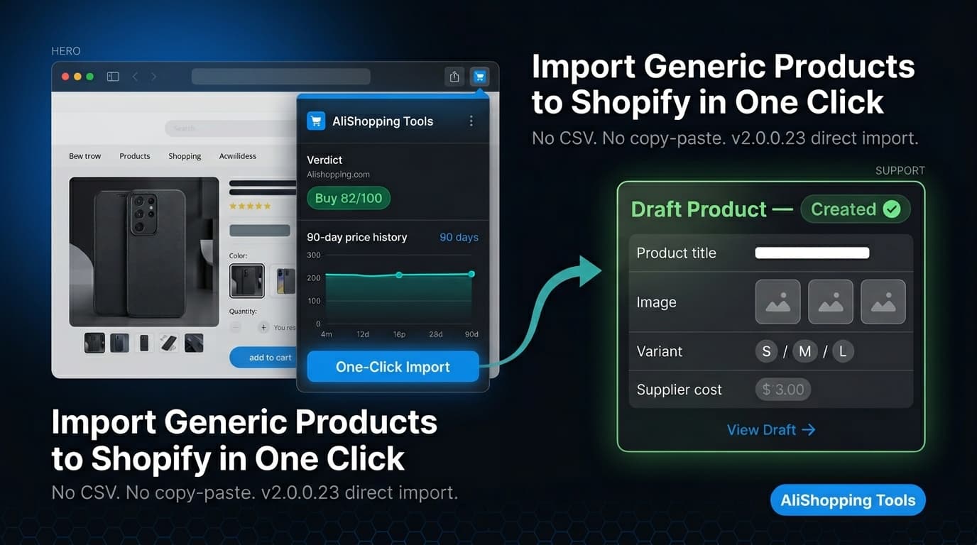 AliExpress to Shopify direct import workflow overview diagram 2026