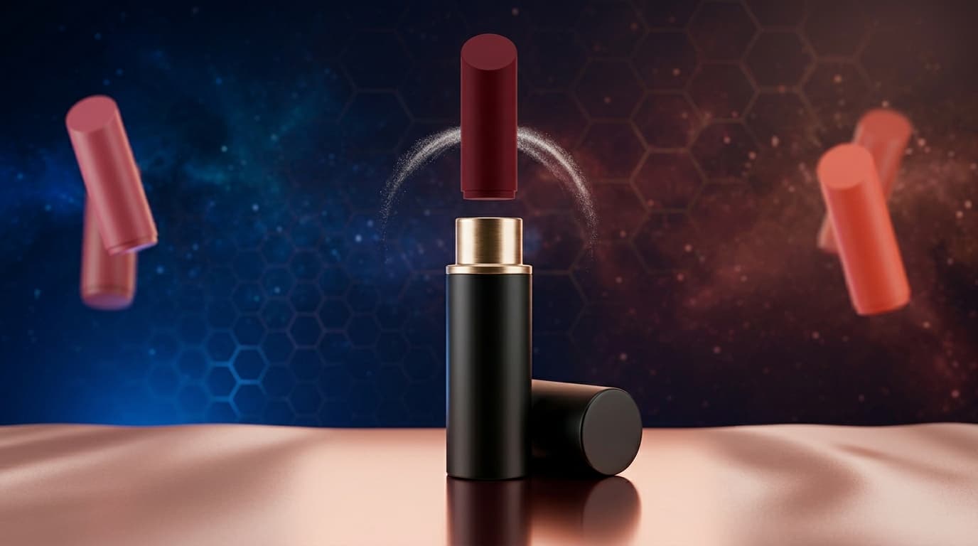 Refillable matte lipstick with magnetic snap-in mechanism — TikTok Shop beauty trend May 2026