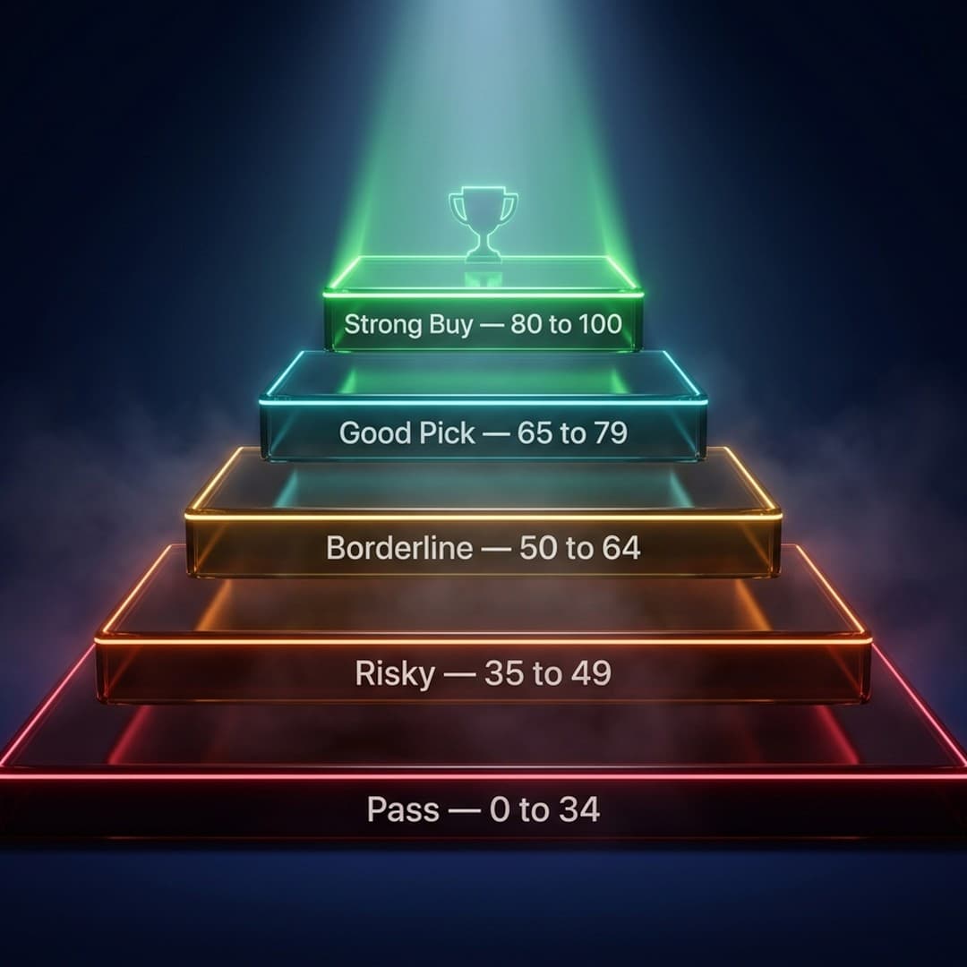 Winning Score band chart — High, Medium and Low Potential