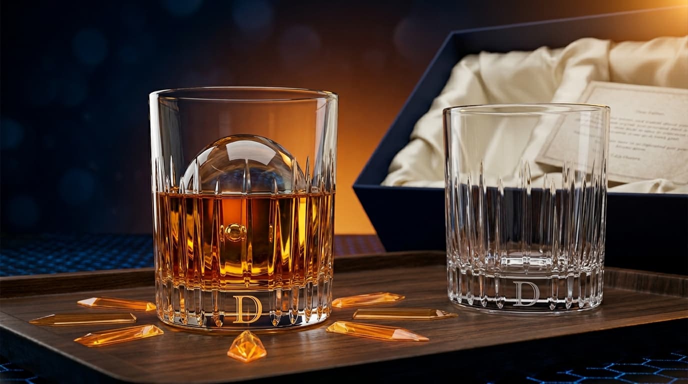 Father's Day personalized whiskey glass set engraved — premium gift June 2026