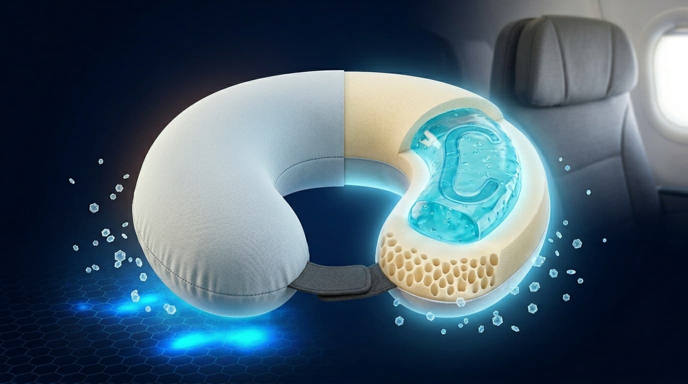 Travel pillow with cooling gel insert — summer travel winning product June 2026
