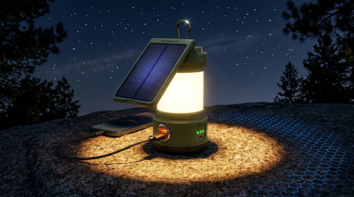Portable camping lantern USB solar — camping season winning product June 2026