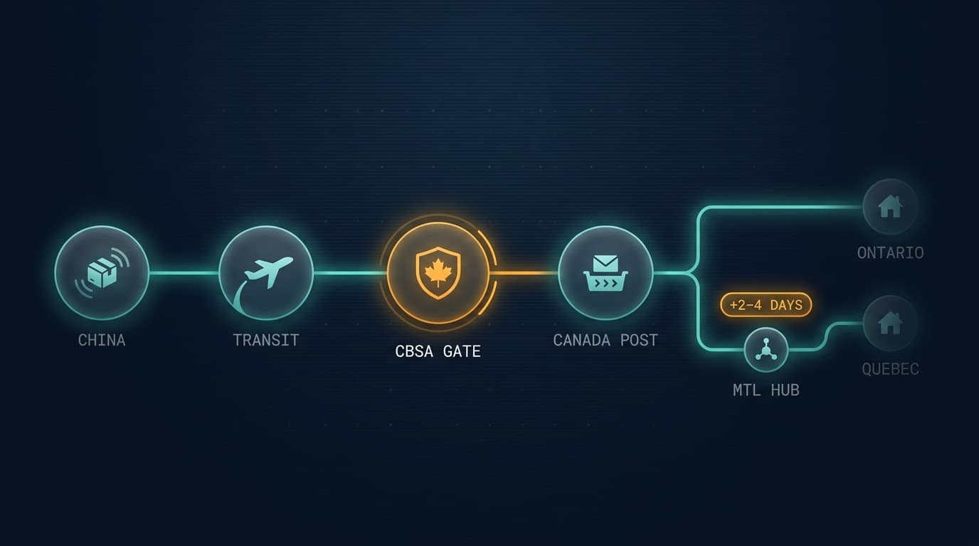 CBSA customs clearance flow for AliExpress packages entering Canada 2026