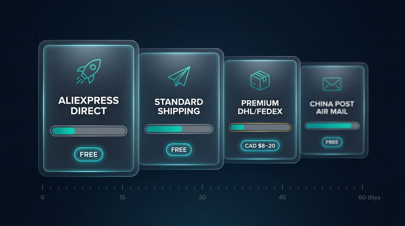 AliExpress shipping methods to Canada — carrier comparison by route