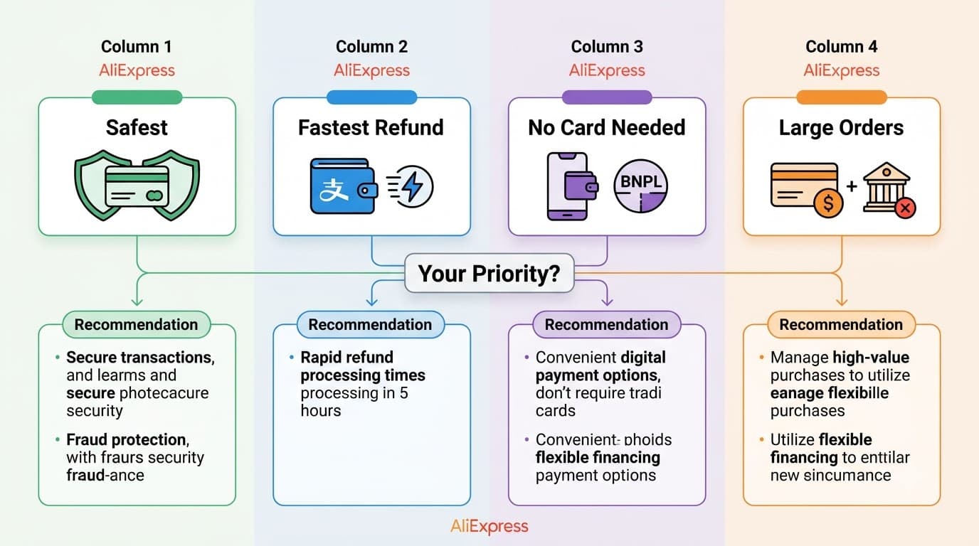 Choosing the best AliExpress payment method for your situation