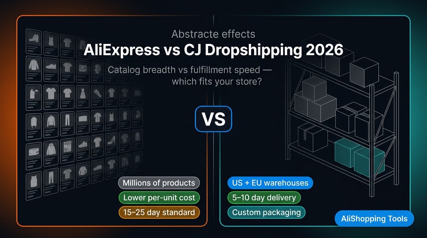 AliExpress vs CJ Dropshipping 2026 platform comparison banner