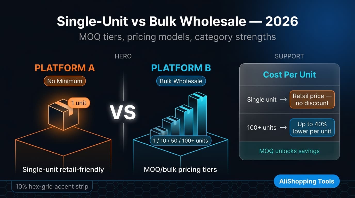 AliExpress versus DHgate single-unit vs bulk wholesale comparison 2026