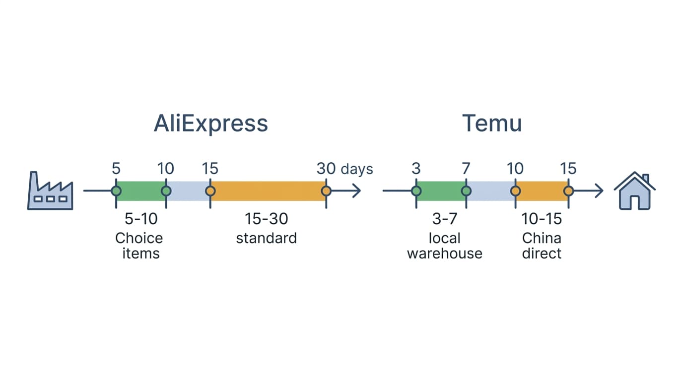 Shipping speed and cost comparison between AliExpress and Temu in 2026