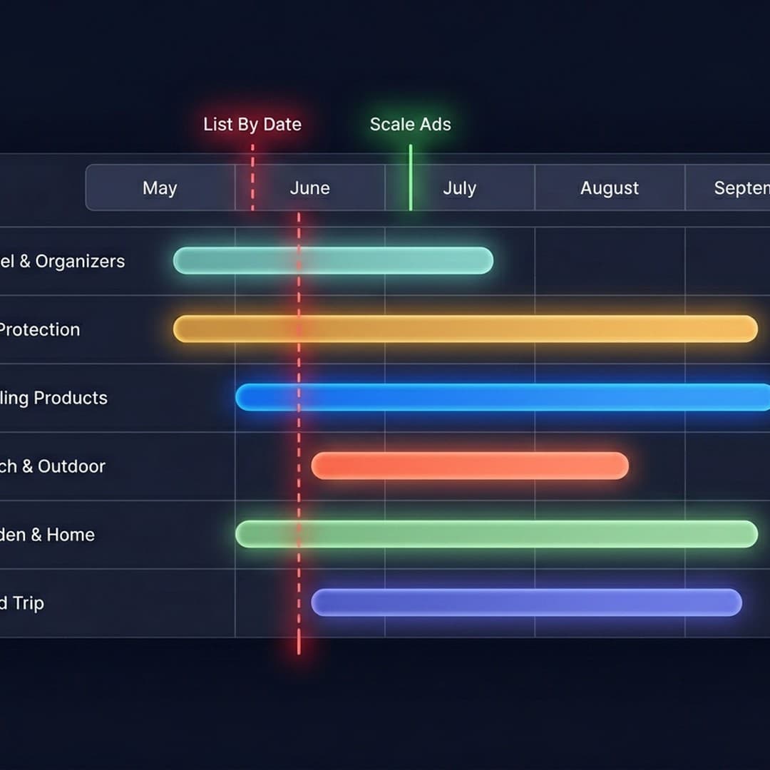 Q3 2025 seasonal demand calendar — product category peak windows mapped across June, July, August, September
