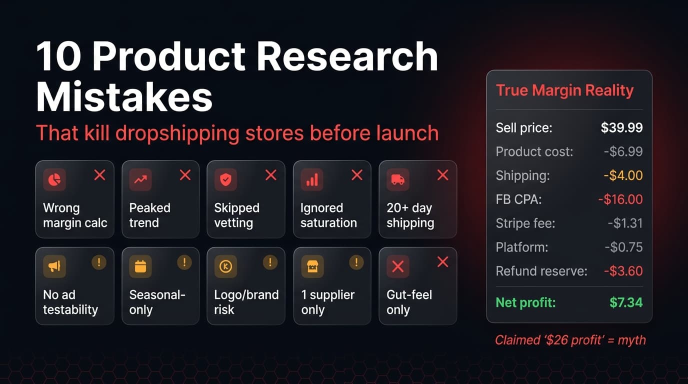10 product research mistakes dropshippers make — how to avoid them