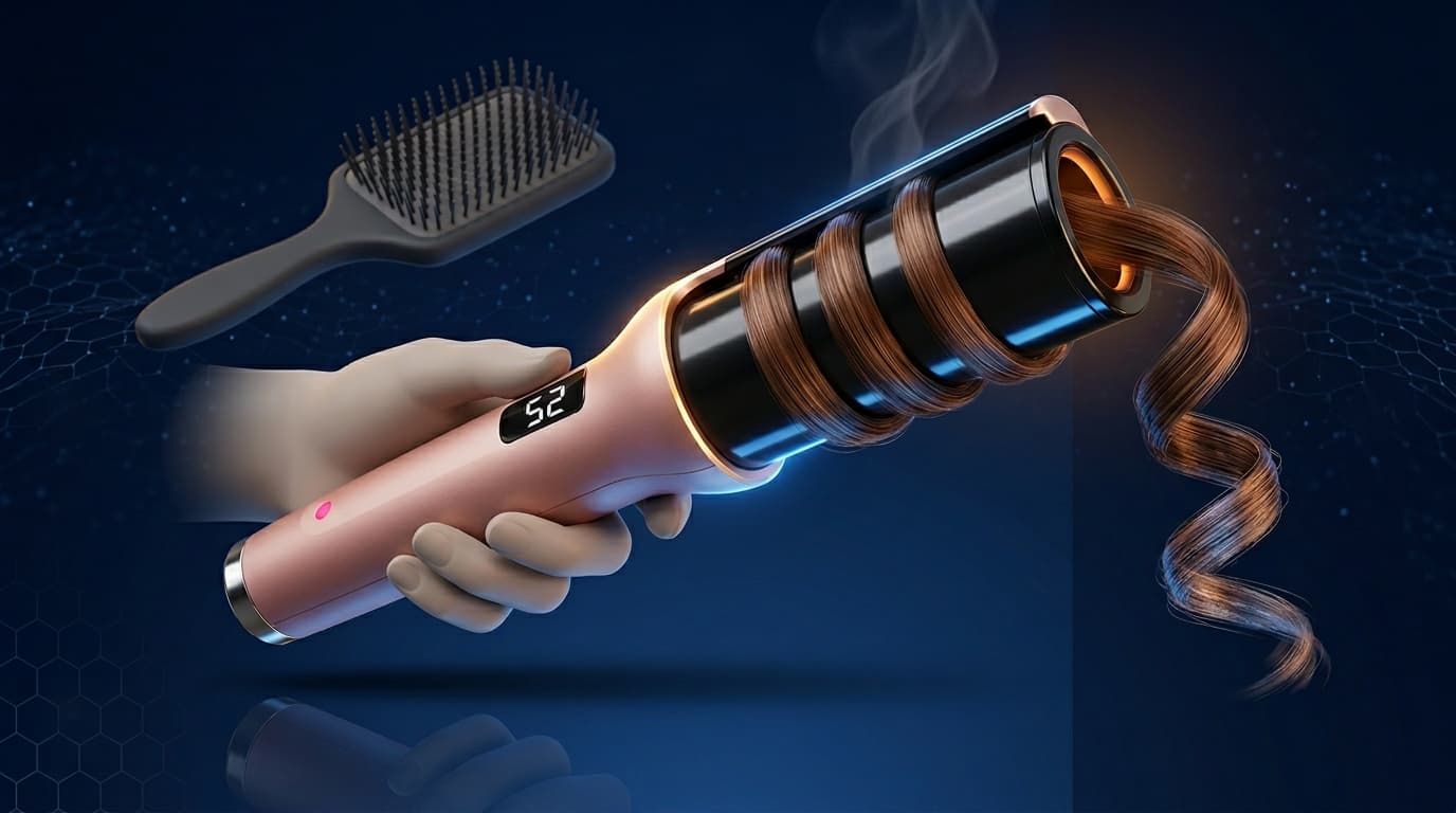 Auto hair curler rotating barrel USB-C — TikTok viral hair tool June 2026