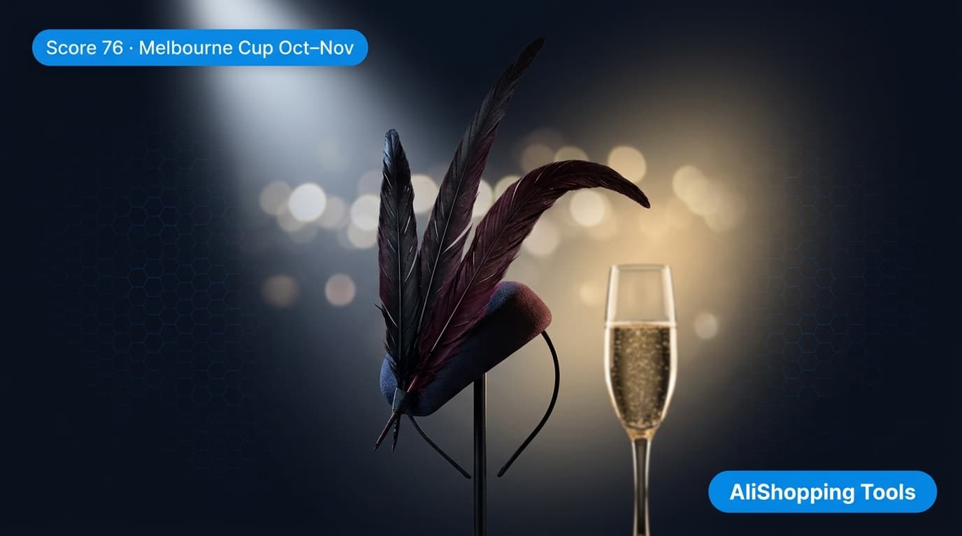Melbourne Cup fascinator with champagne flute — AU dropshipping winning product October–November 2026