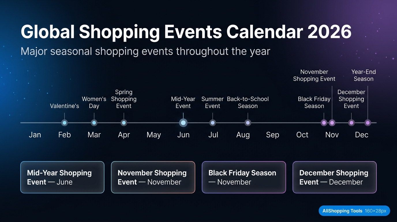 AliExpress 2026 global shopping events calendar showing all major sale windows