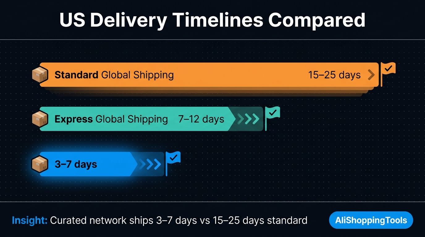 US delivery timelines compared between AliExpress and Zendrop shipping options