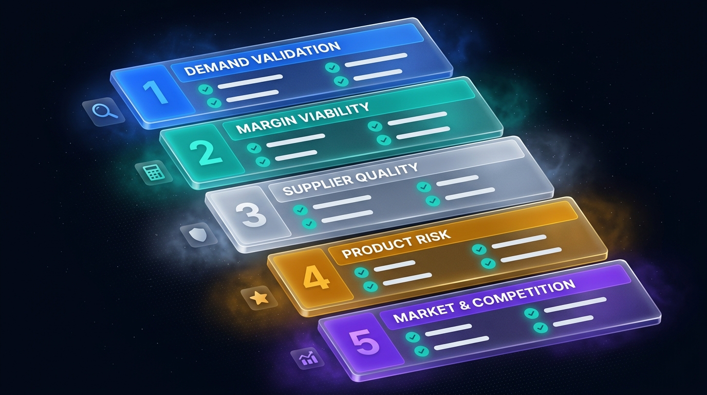 A 20-item checklist visual with five colored category sections, each with four checkboxes marked in different completion states