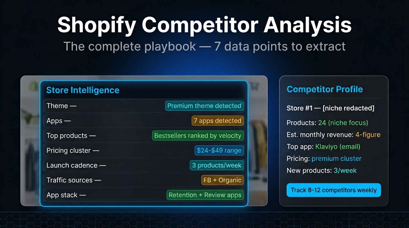 How to spy on Shopify competitors 2026 — store analysis playbook