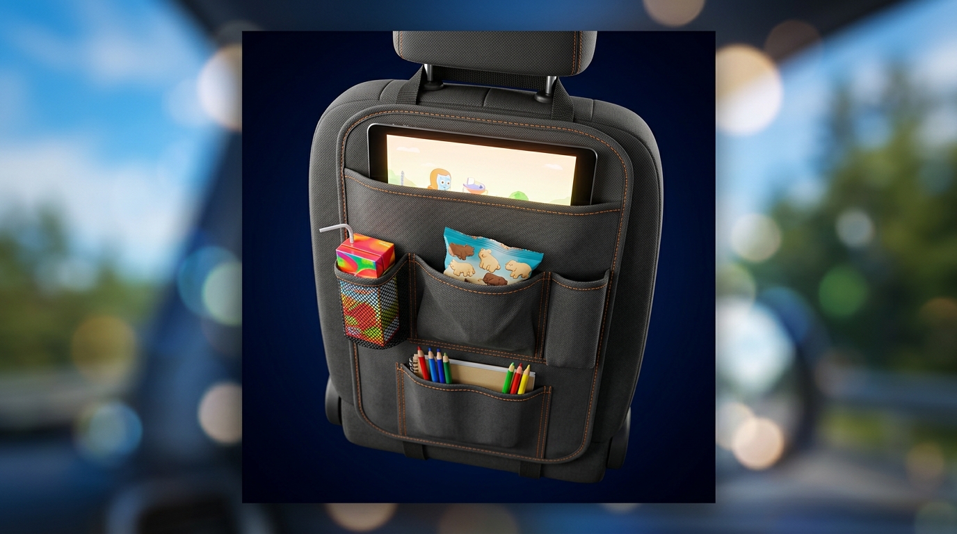 Kids travel seatback organizer — family road trip trend spikes ahead of summer 2026