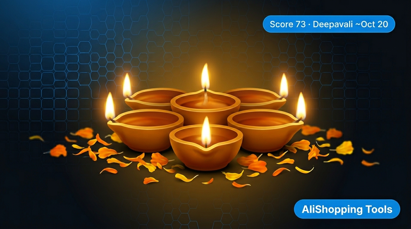 Deepavali oil diya lamp set with festive rangoli decor — Singapore Diwali winning product October 2026