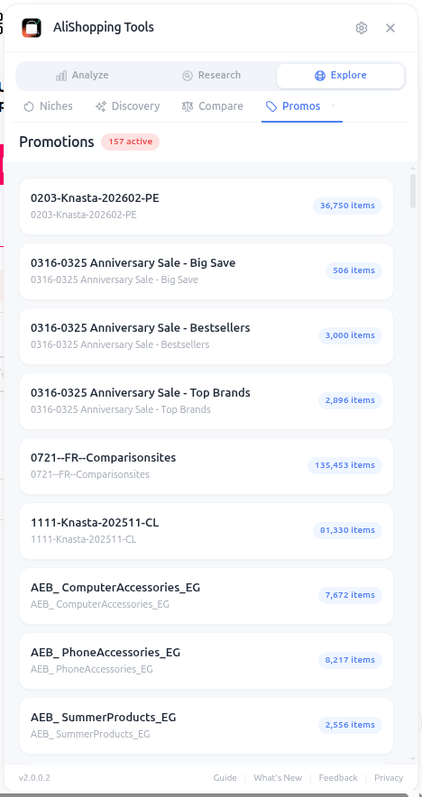 Discovery tab with promotion filters and category pills active